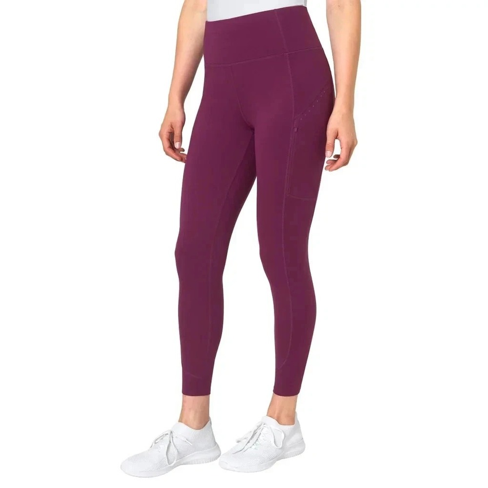 Mondetta Women's Zip Side Pockets Cropped Legging, Purple, Size Medium, NWOT